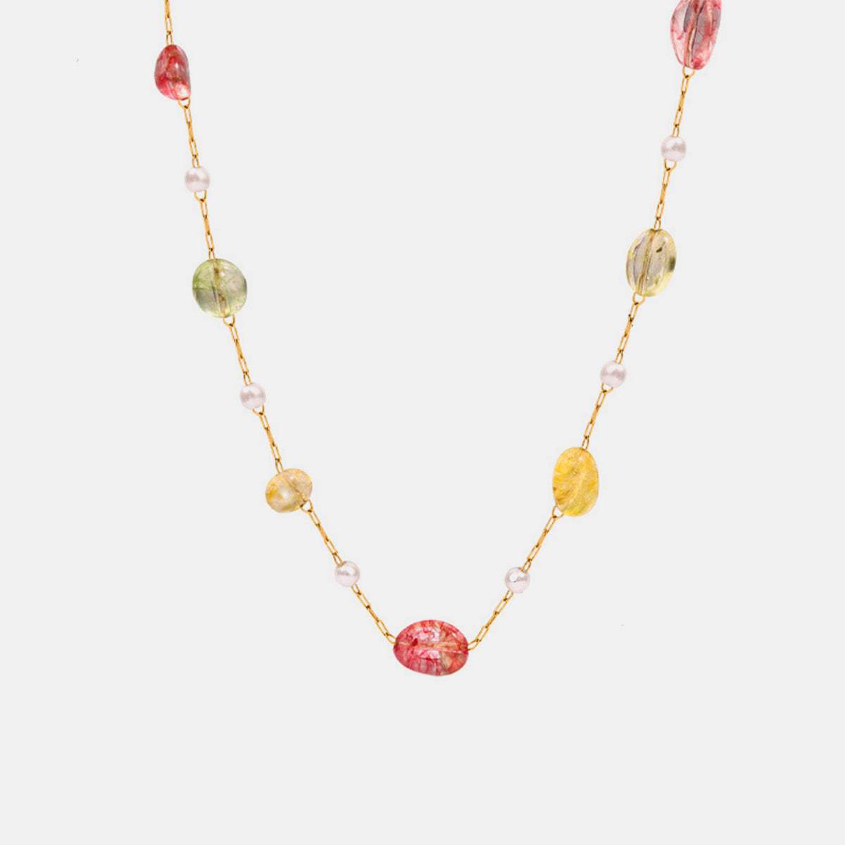Titanium Steel Gold-plated Bead Necklace - Trendsi - Flyclothing LLC