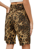 Leopard High Waist Denim Shorts - Trendsi - Flyclothing LLC