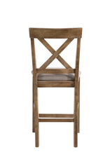 Set of Two 26" Tan and Oak Linen and Solid Wood Counter Height Bar Chairs - Homeroots - Flyclothing LLC