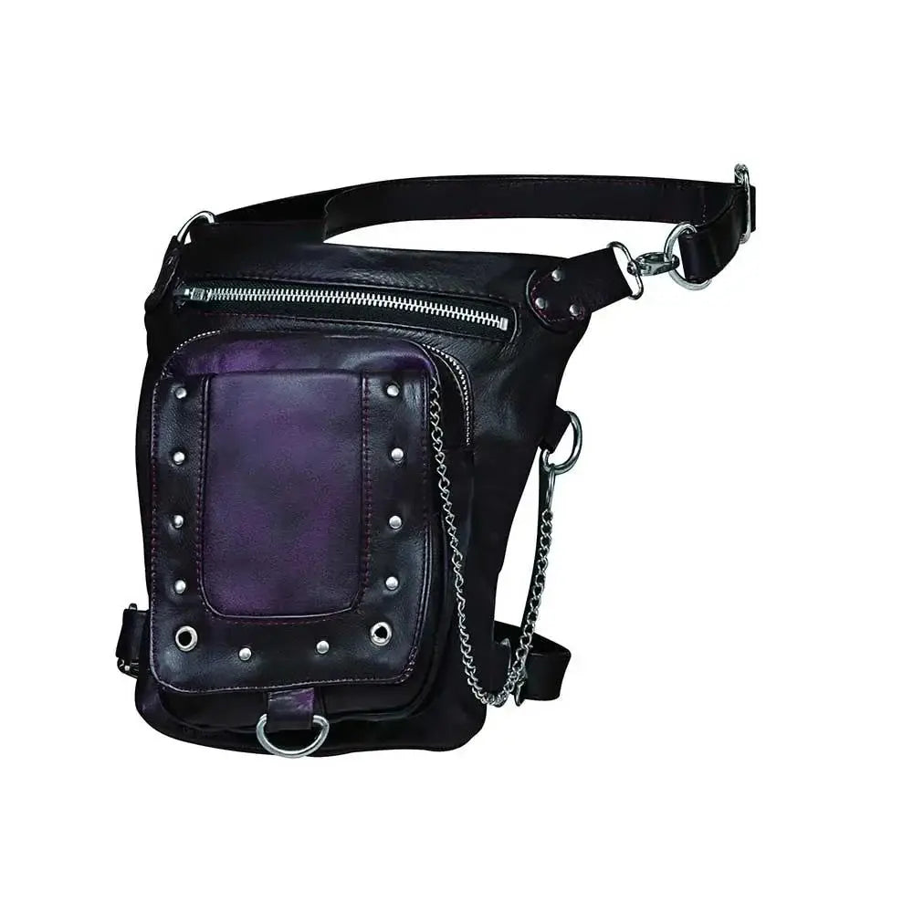 Ladies Leather Thigh Bag - Unik Just for Bikers - Flyclothing LLC