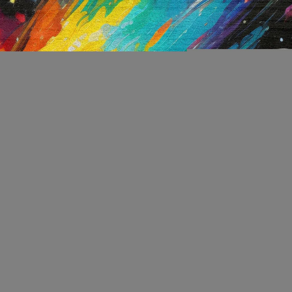 4' X 5' Black Blue And Orange Spaceman Youthful Washable Area Rug