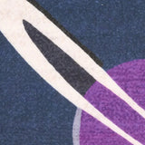 4' X 5' Black Purple And Blue Stars and Moon Youthful Washable Area Rug