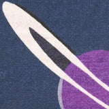 4' X 5' Black Purple And Blue Stars and Moon Youthful Washable Area Rug