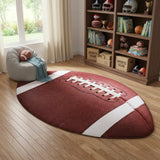 4' X 5' Brown And White Football Youthful Washable Area Rug - Homeroots - Flyclothing LLC