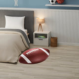 4' X 5' Brown And White Football Youthful Washable Area Rug - Homeroots - Flyclothing LLC