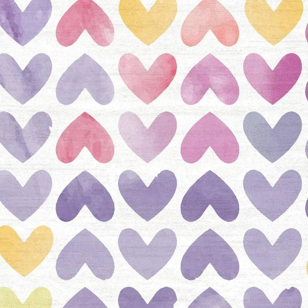 4' X 5' Ivory Pink And Purple Heart Youthful Washable Area Rug - Homeroots - Flyclothing LLC