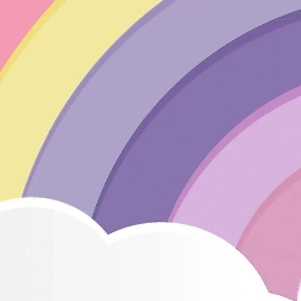 4' X 5' Ivory Pink And Purple Rainbows Youthful Washable Area Rug - Homeroots - Flyclothing LLC