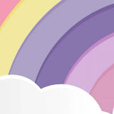 4' X 5' Ivory Pink And Purple Rainbows Youthful Washable Area Rug - Homeroots - Flyclothing LLC