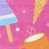 4' X 5' Pink And Blue Ice Cream and Donut Youthful Washable Area Rug - Homeroots - Flyclothing LLC