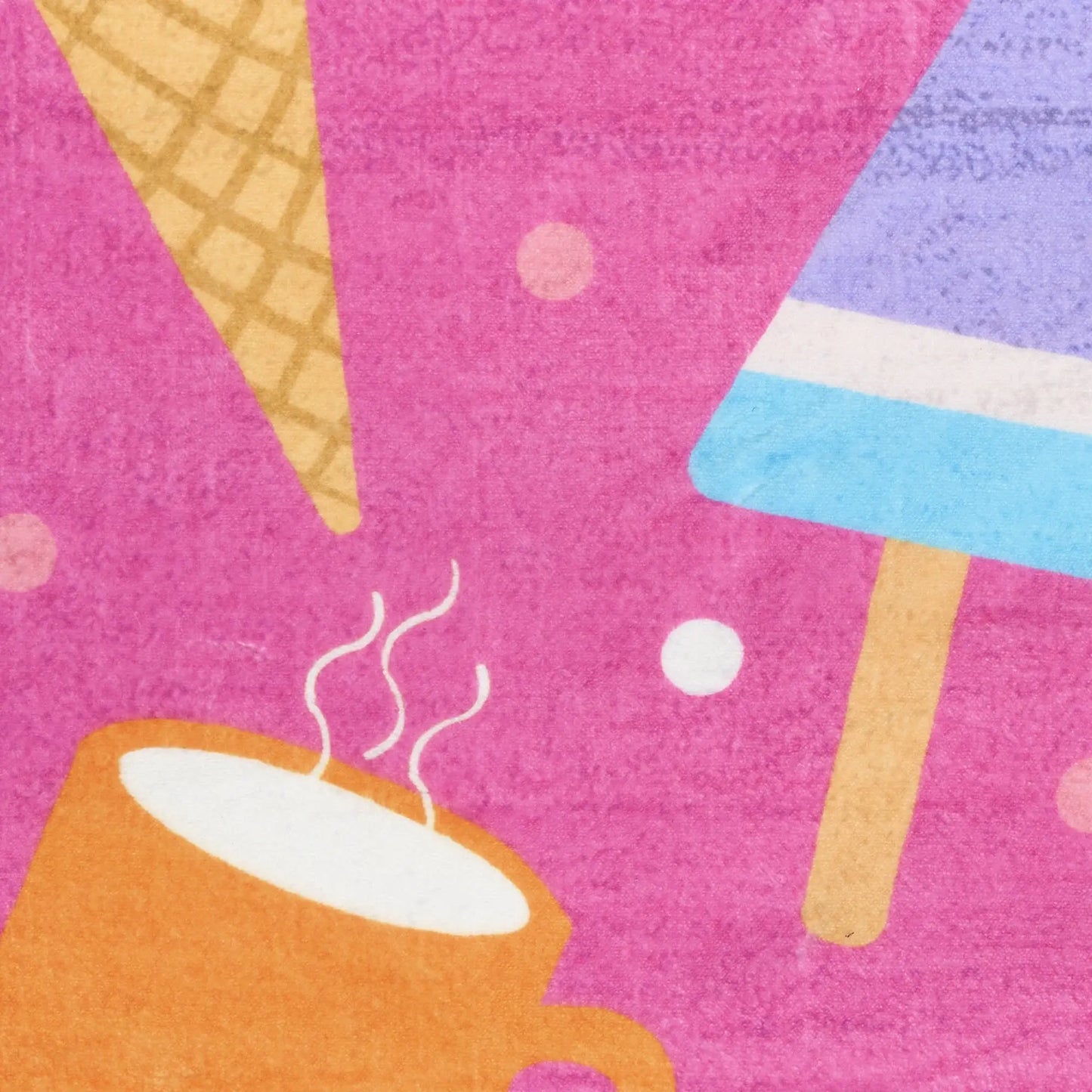 4' X 5' Pink And Blue Ice Cream and Donut Youthful Washable Area Rug - Homeroots - Flyclothing LLC