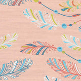 4' X 5' Coral And Aqua Feathers Youthful Washable Area Rug - Homeroots - Flyclothing LLC