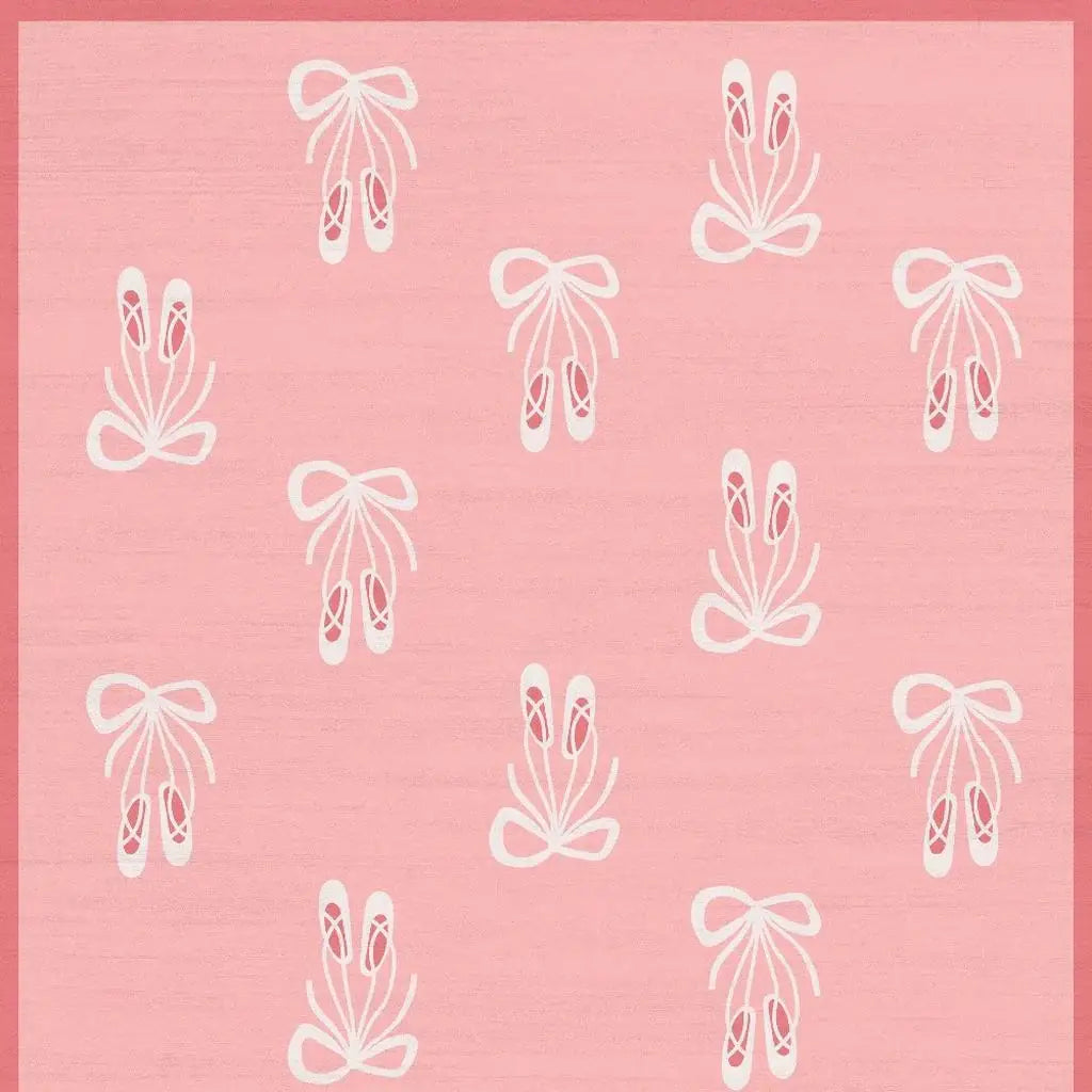 4' X 5' Ivory And Pink Ballet Slipper Youthful Washable Area Rug - Homeroots - Flyclothing LLC