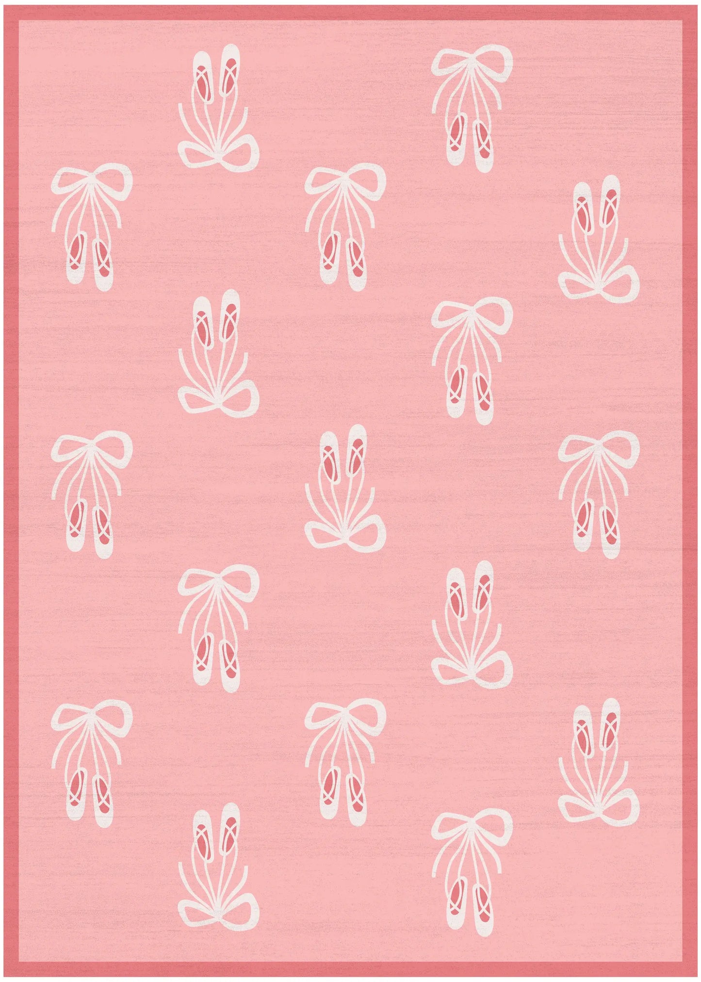 4' X 5' Ivory And Pink Ballet Slipper Youthful Washable Area Rug - Homeroots - Flyclothing LLC