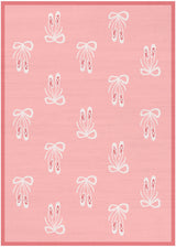 4' X 5' Ivory And Pink Ballet Slipper Youthful Washable Area Rug - Homeroots - Flyclothing LLC