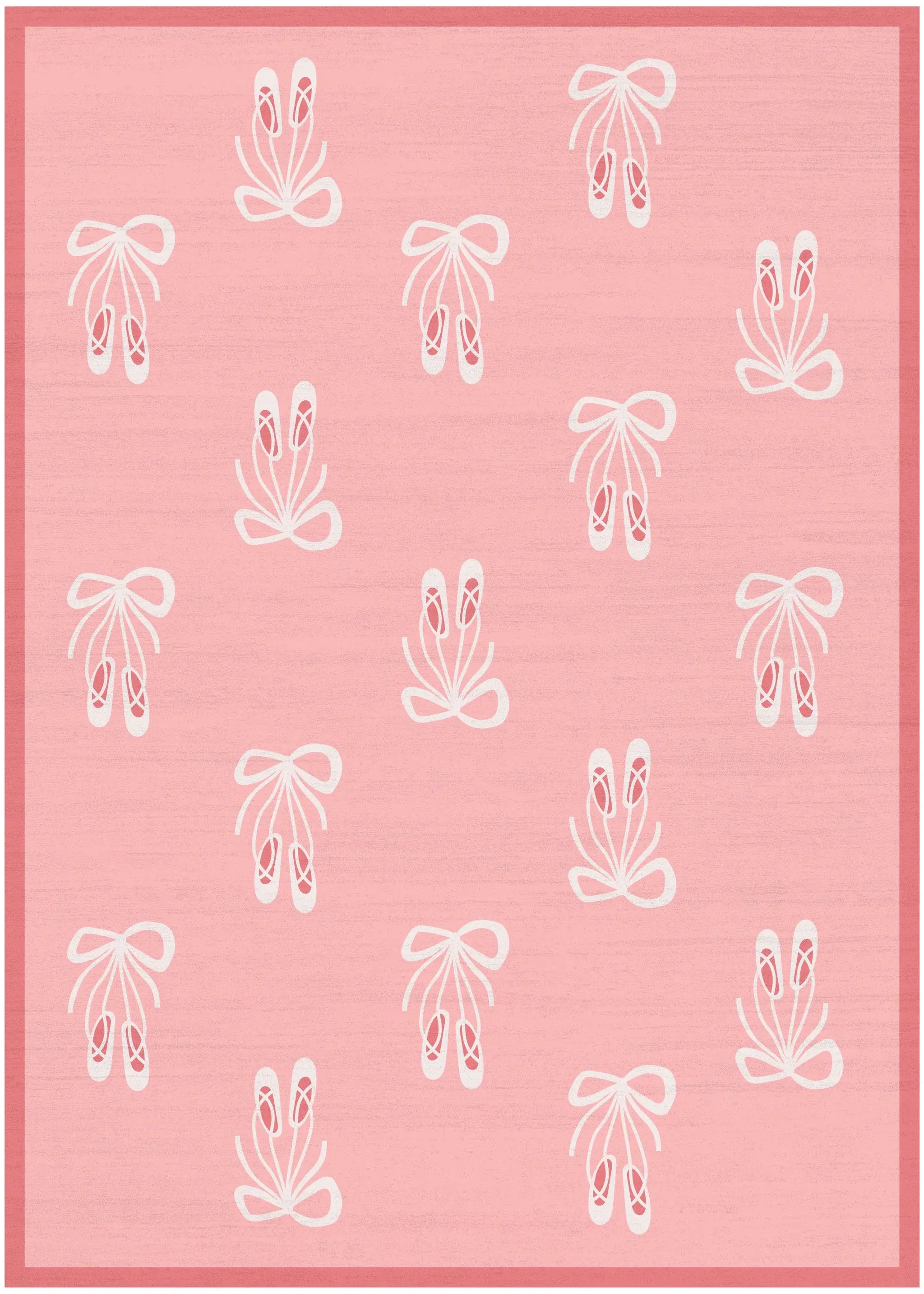 4' X 5' Ivory And Pink Ballet Slipper Youthful Washable Area Rug - Homeroots - Flyclothing LLC