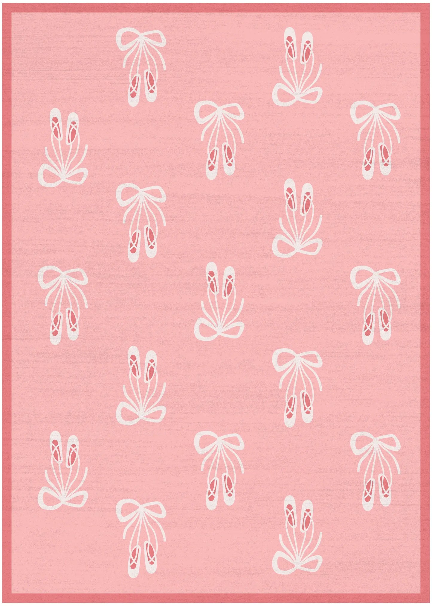 4' X 5' Ivory And Pink Ballet Slipper Youthful Washable Area Rug - Homeroots - Flyclothing LLC