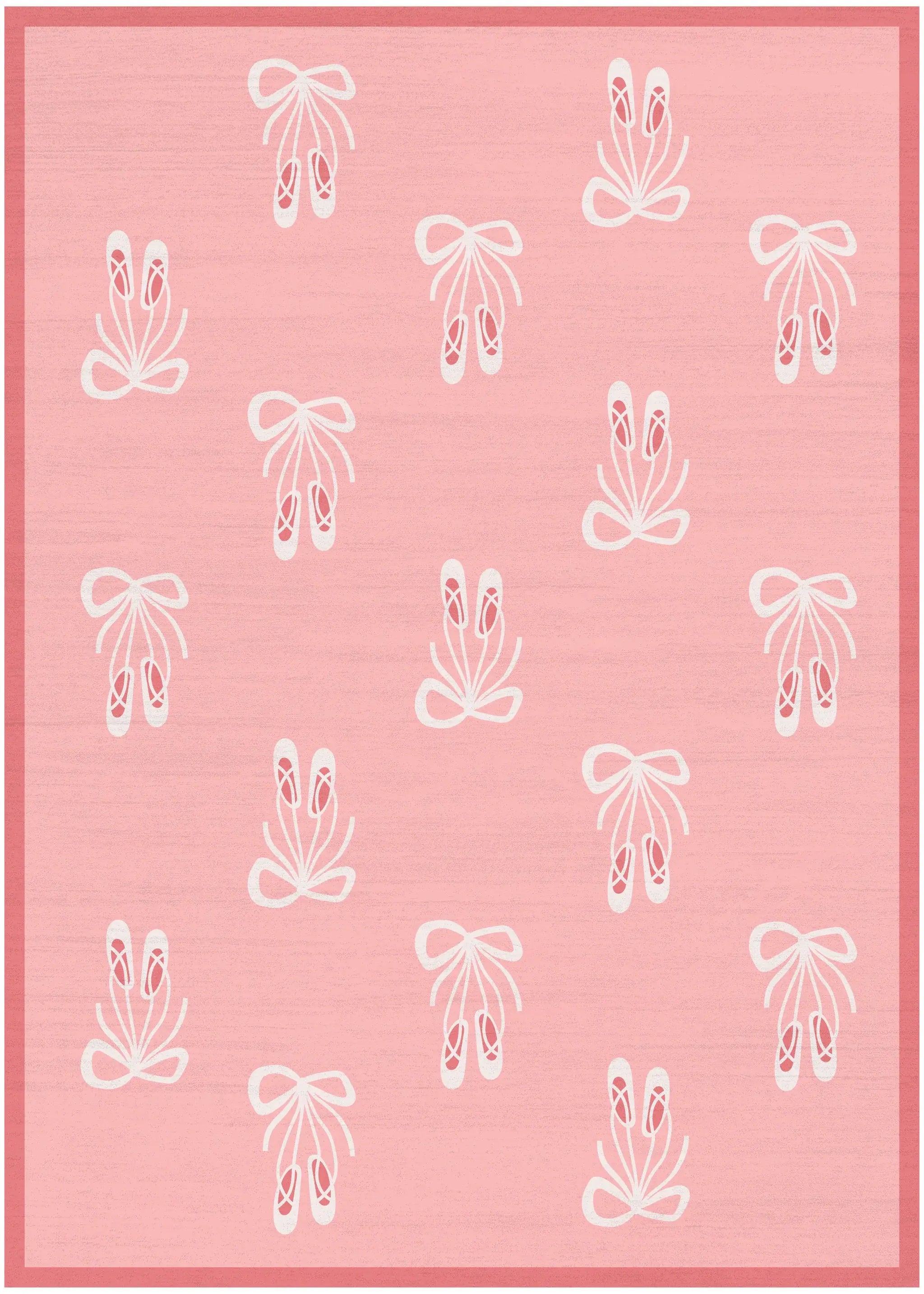 4' X 5' Ivory And Pink Ballet Slipper Youthful Washable Area Rug - Homeroots - Flyclothing LLC