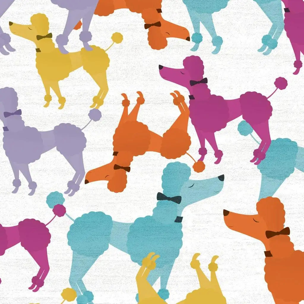 4' X 5' Ivory Blue And Pink Dogs Youthful Washable Area Rug - Homeroots - Flyclothing LLC