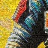 4' X 6' Black Blue And Orange Spaceman Youthful Washable Area Rug - Homeroots - Flyclothing LLC