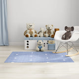 4' X 6' Blue And Ivory Bow Youthful Washable Area Rug - Homeroots - Flyclothing LLC