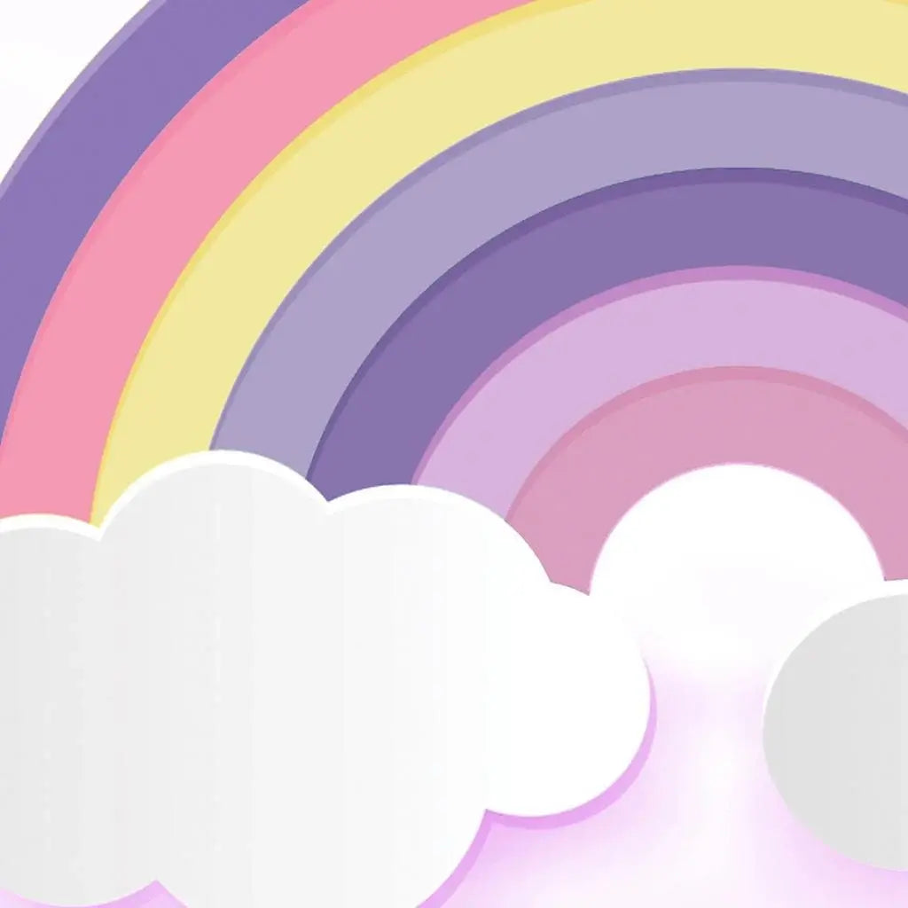 4' X 6' Pink And Purple Rainbows Youthful Washable Area Rug - Homeroots - Flyclothing LLC