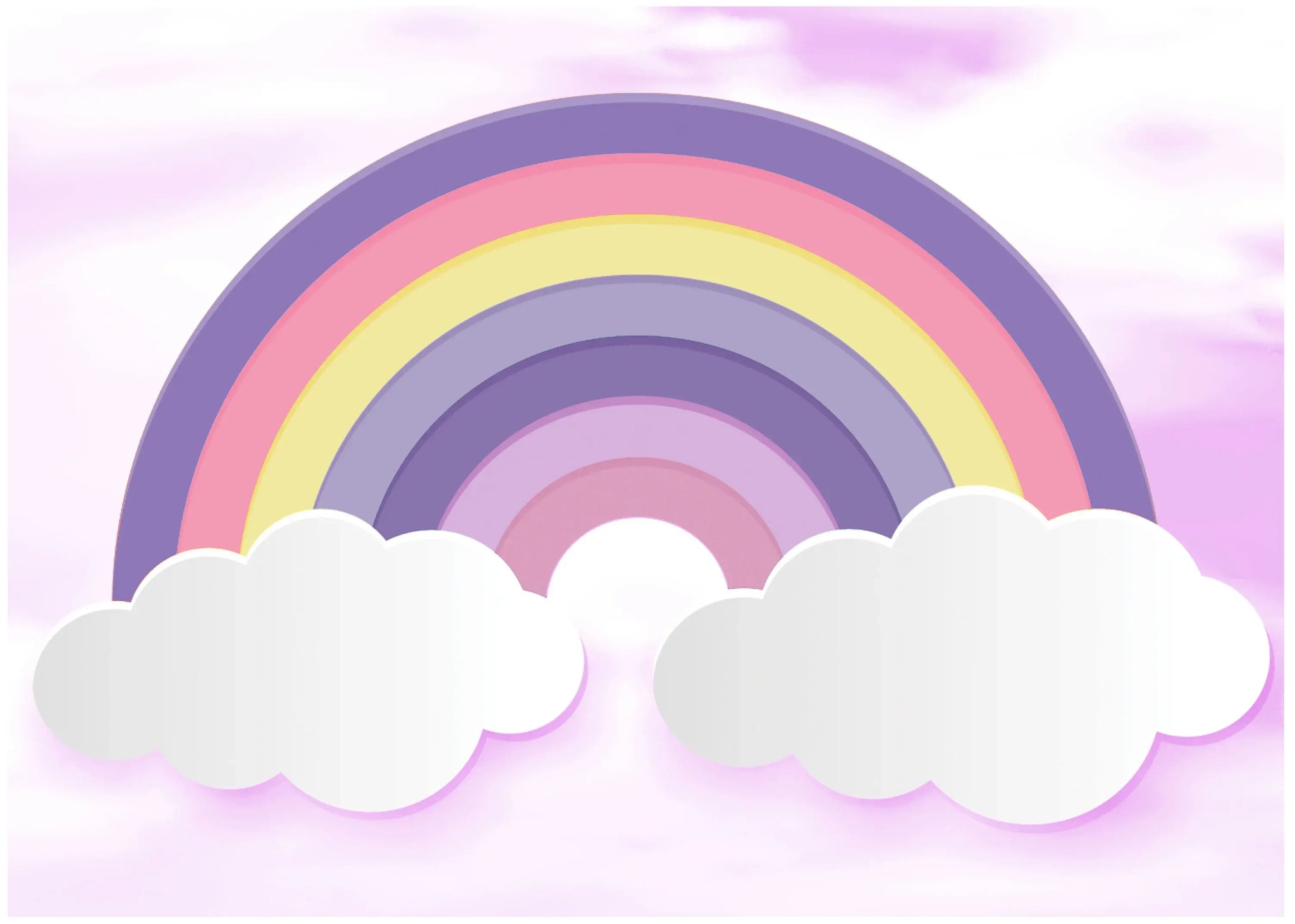 4' X 6' Pink And Purple Rainbows Youthful Washable Area Rug - Homeroots - Flyclothing LLC
