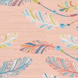 4' X 6' Coral And Aqua Feathers Youthful Washable Area Rug - Homeroots - Flyclothing LLC