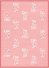4' X 6' Ivory And Pink Ballet Slipper Youthful Washable Area Rug - Homeroots - Flyclothing LLC