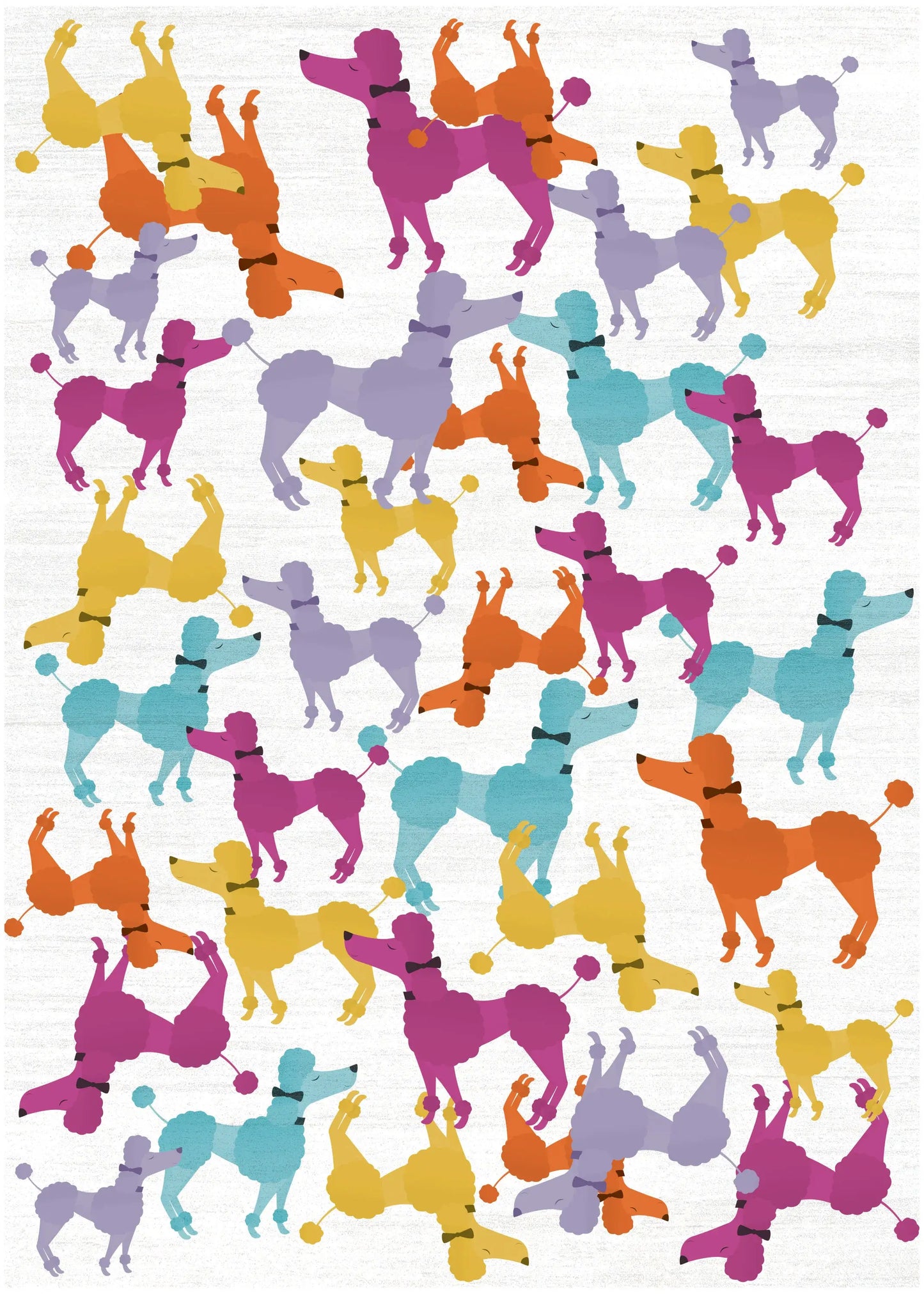 4' X 6' Ivory Blue And Pink Dogs Youthful Washable Area Rug - Homeroots - Flyclothing LLC