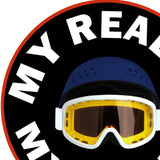 5' Blue White And Gold Snow Goggles Youthful Washable Round Rug - Homeroots - Flyclothing LLC