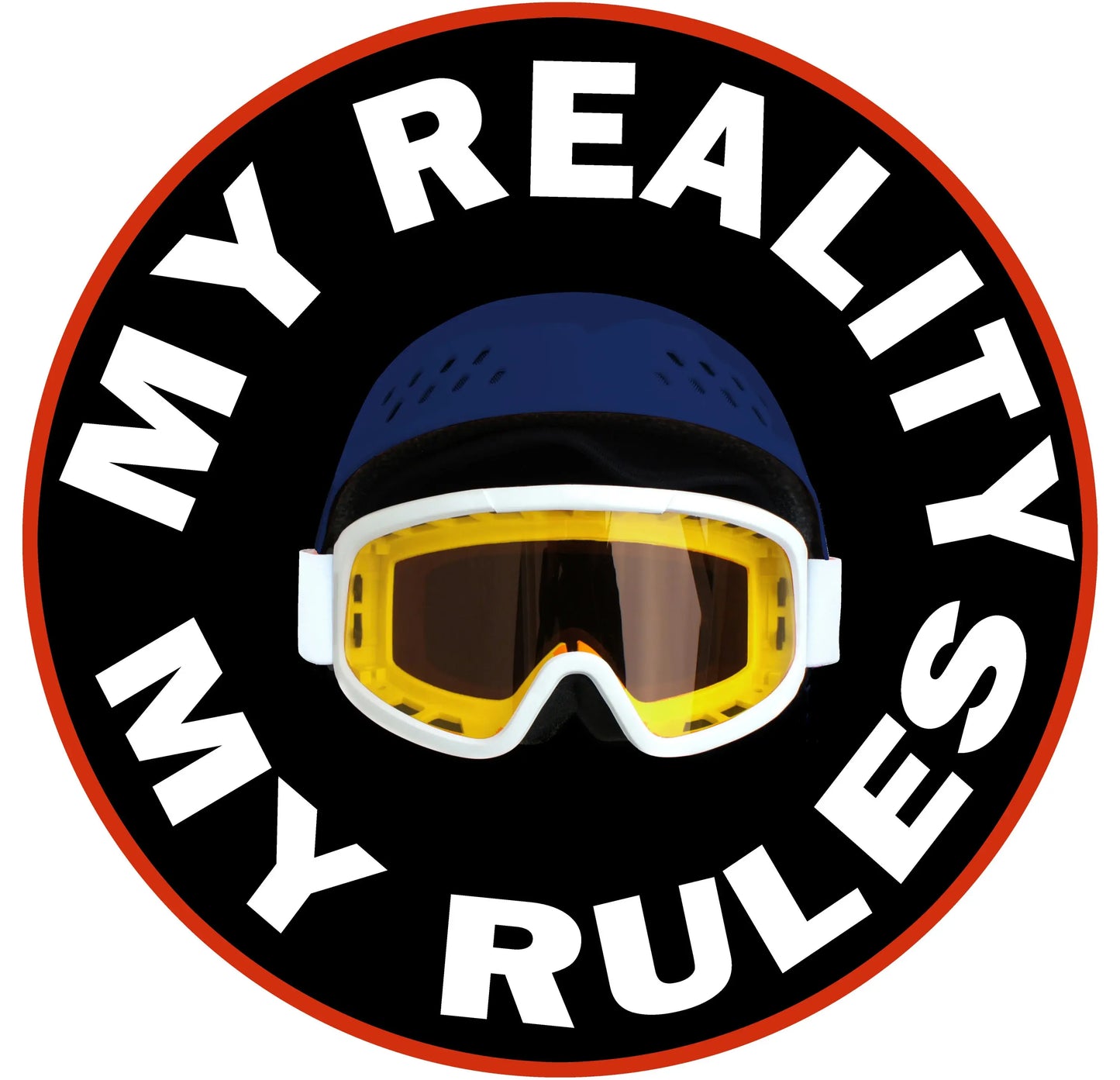 5' Blue White And Gold Snow Goggles Youthful Washable Round Rug - Homeroots - Flyclothing LLC