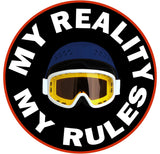 5' Blue White And Gold Snow Goggles Youthful Washable Round Rug - Homeroots - Flyclothing LLC
