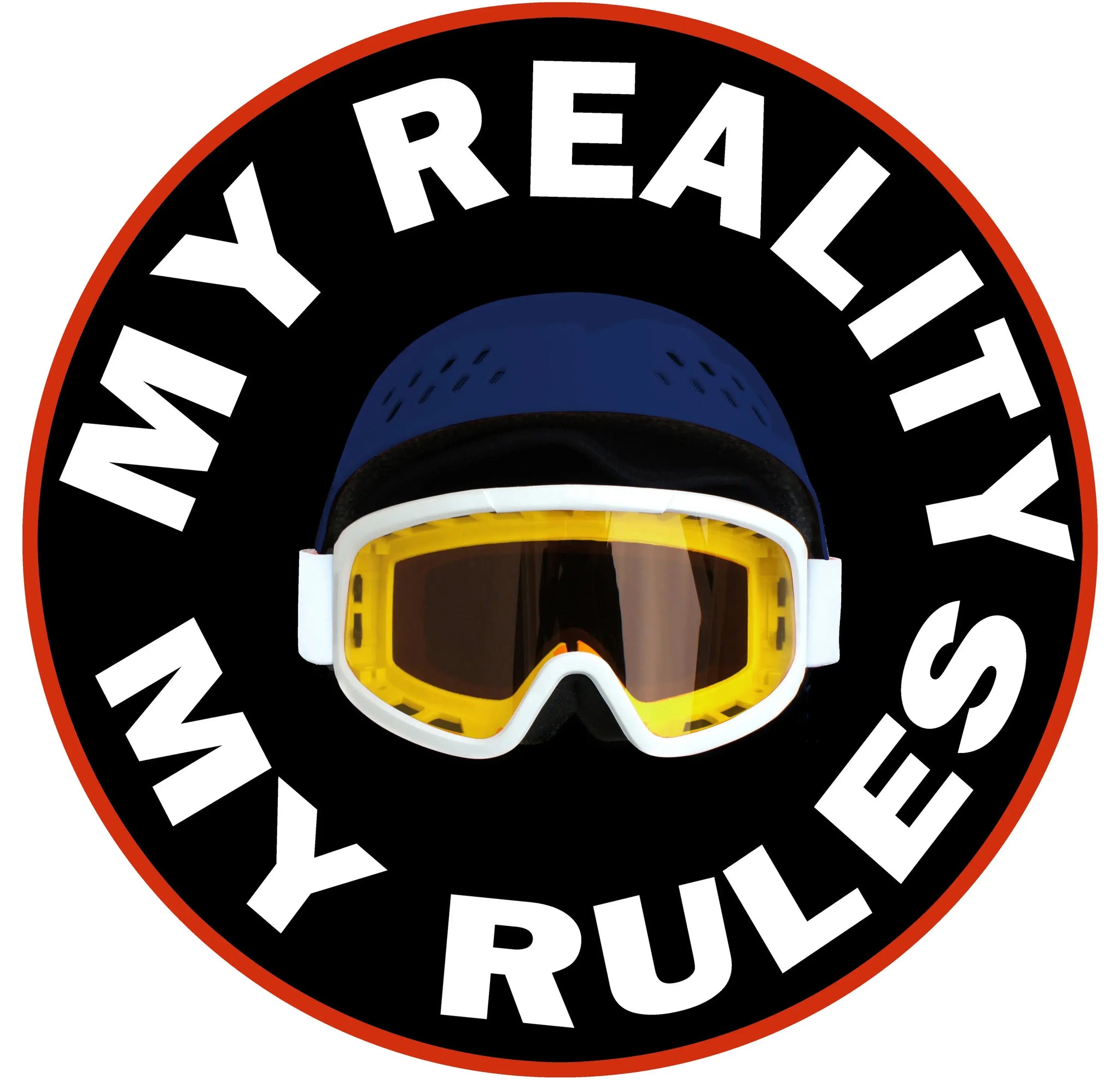 5' Blue White And Gold Snow Goggles Youthful Washable Round Rug - Homeroots - Flyclothing LLC