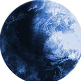 5' Blue And Light Blue Earth Youthful Washable Round Rug - Homeroots - Flyclothing LLC