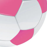 5' Pink And White Soccer Youthful Washable Round Rug - Homeroots - Flyclothing LLC