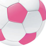 5' Pink And White Soccer Youthful Washable Round Rug - Homeroots - Flyclothing LLC