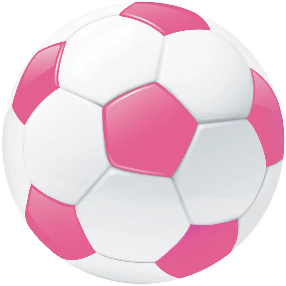 5' Pink And White Soccer Youthful Washable Round Rug - Homeroots - Flyclothing LLC