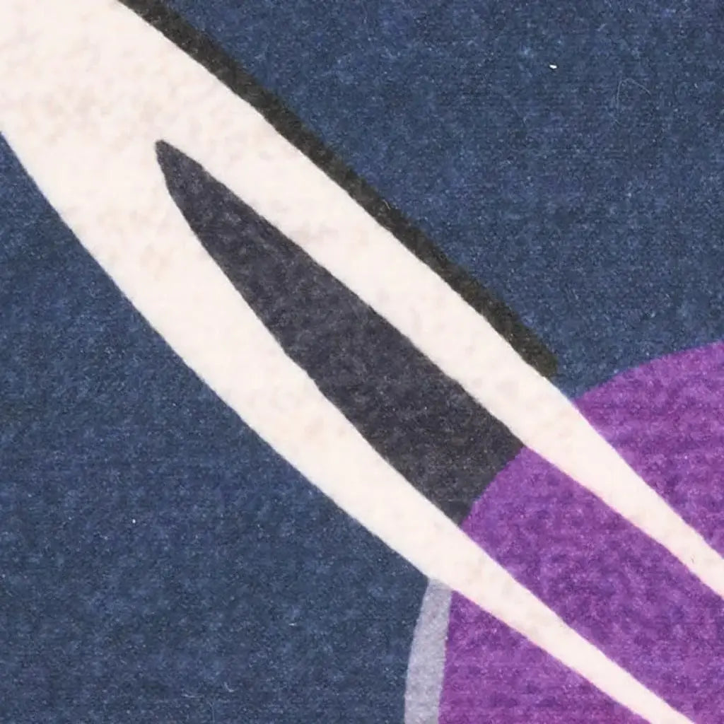 5' X 7' Black Purple And Blue Stars and Moon Youthful Washable Area Rug - Homeroots - Flyclothing LLC