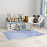 5' X 7' Blue And Ivory Bow Youthful Washable Area Rug - Homeroots - Flyclothing LLC