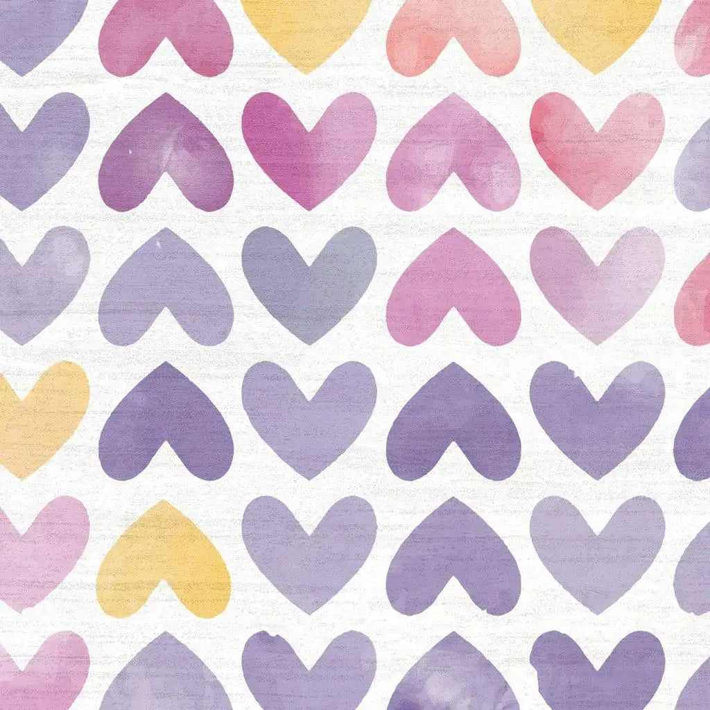 5' X 7' Ivory Pink And Purple Heart Youthful Washable Area Rug - Homeroots - Flyclothing LLC