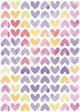 5' X 7' Ivory Pink And Purple Heart Youthful Washable Area Rug - Homeroots - Flyclothing LLC