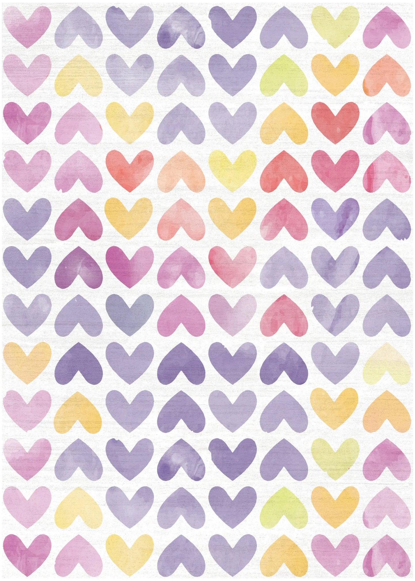 5' X 7' Ivory Pink And Purple Heart Youthful Washable Area Rug - Homeroots - Flyclothing LLC