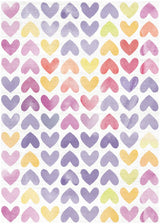 5' X 7' Ivory Pink And Purple Heart Youthful Washable Area Rug - Homeroots - Flyclothing LLC