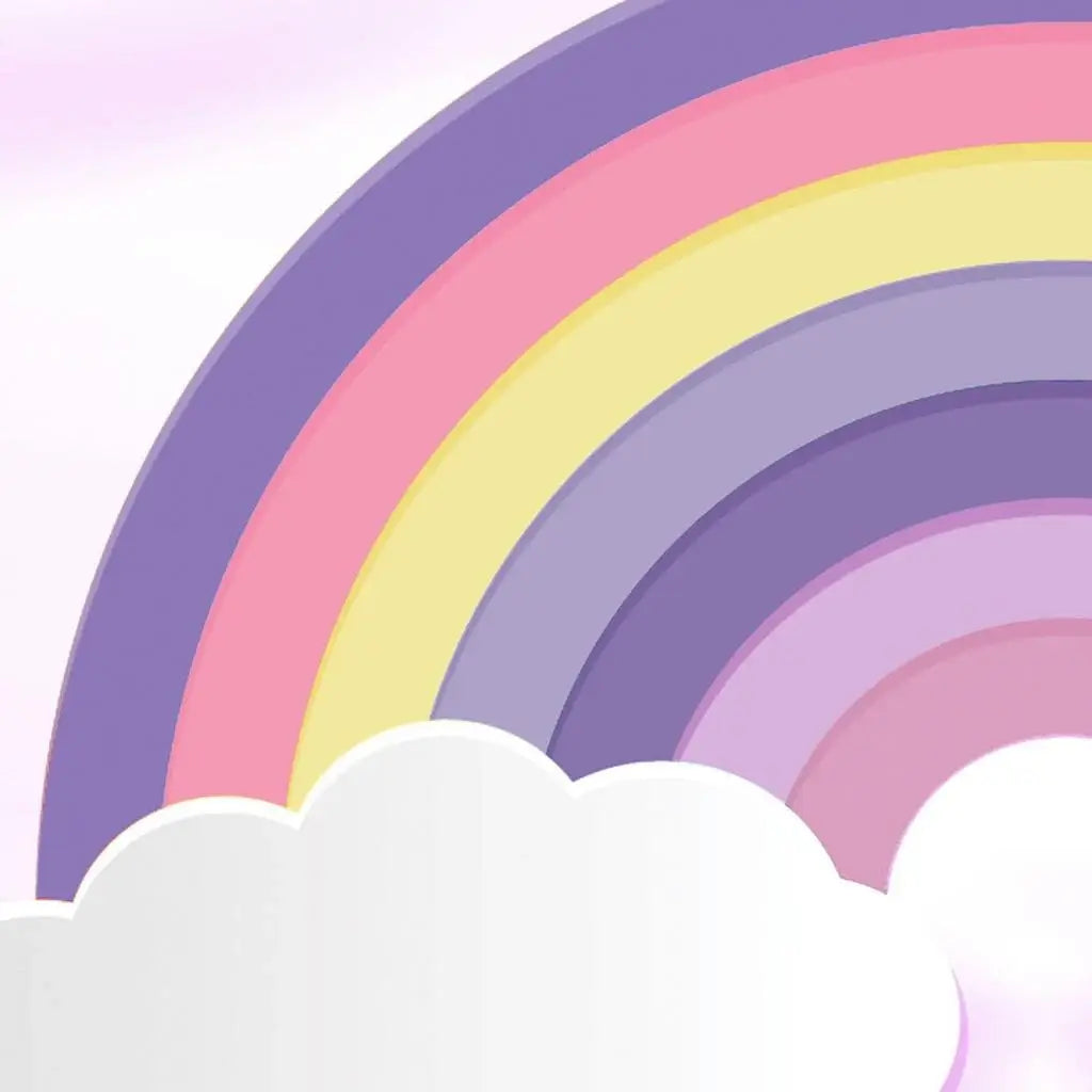 5' X 7' Pink And Purple Rainbows Youthful Washable Area Rug - Homeroots - Flyclothing LLC