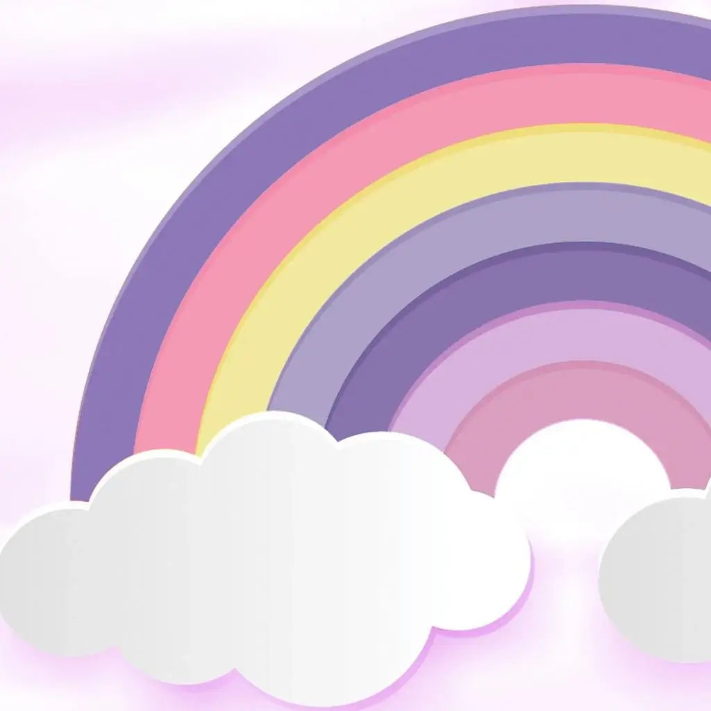 5' X 7' Pink And Purple Rainbows Youthful Washable Area Rug - Homeroots - Flyclothing LLC