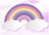 5' X 7' Pink And Purple Rainbows Youthful Washable Area Rug - Homeroots - Flyclothing LLC