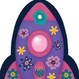 5' X 7' Purple Pink And Blue Spaceships Youthful Washable Area Rug - Homeroots - Flyclothing LLC