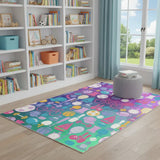 5' X 7' Purple Pink And Blue Sports Youthful Washable Area Rug - Homeroots - Flyclothing LLC