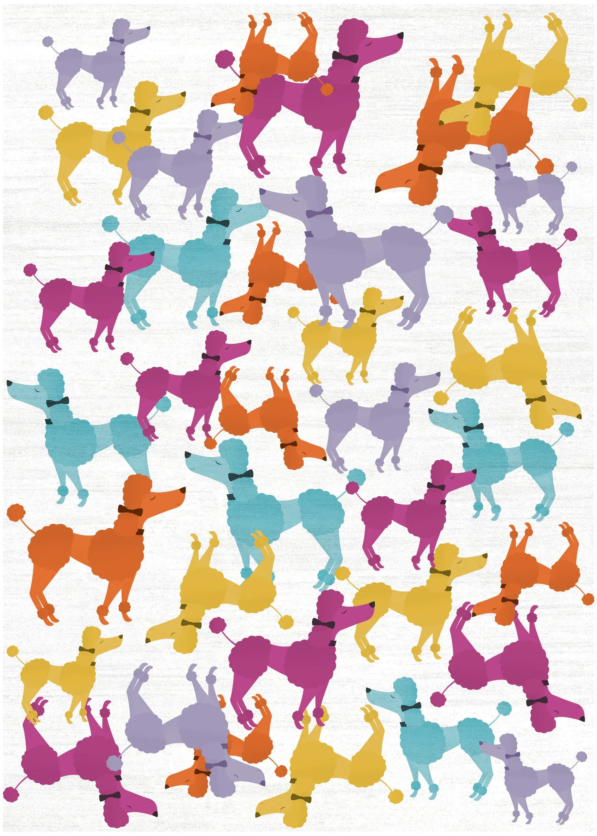 5' X 7' Ivory Blue And Pink Dogs Youthful Washable Area Rug - Homeroots - Flyclothing LLC