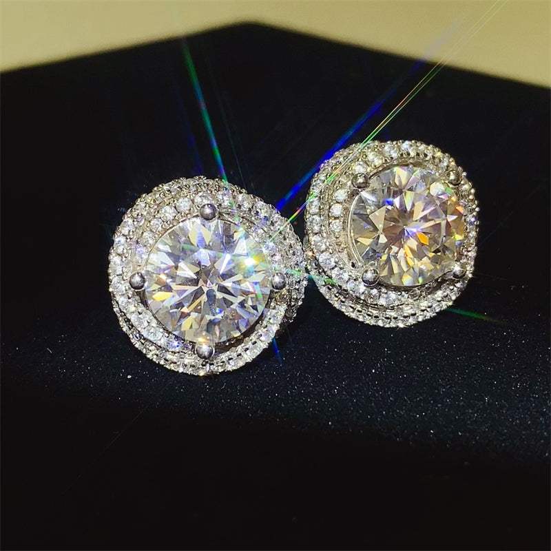 6 Carat Moissanite 925 Sterling Silver Earrings - Trendsi - Flyclothing LLC